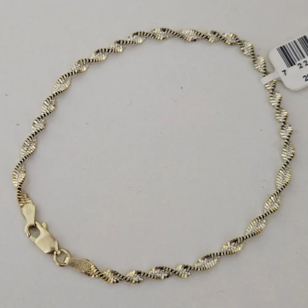 PB Sterling Silver 18K Gold Overlay Butterfly Bracelet 7.25